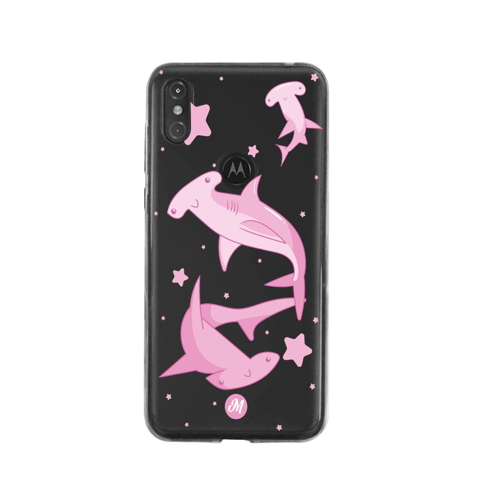 Cases para Moto One Tiburon martillo rosa - Mandala Cases