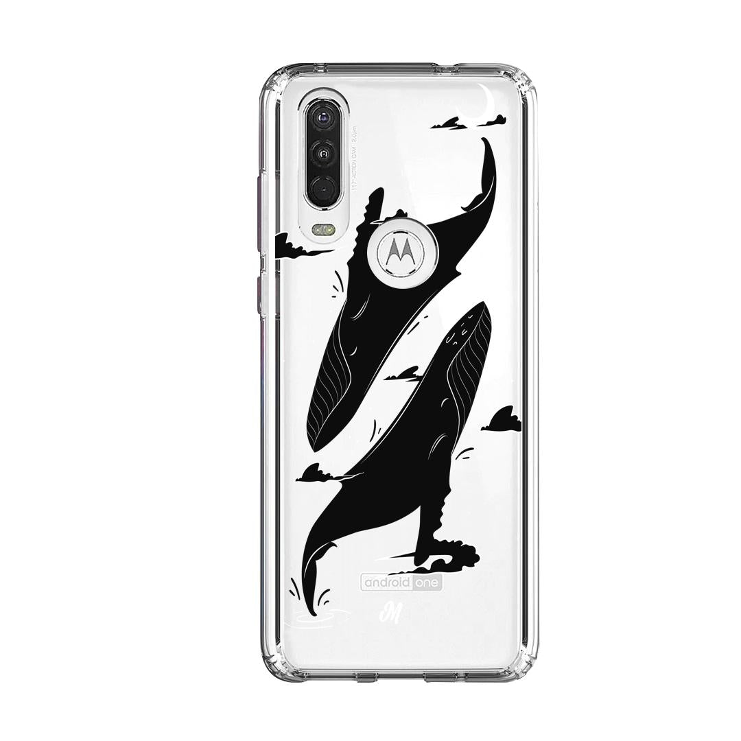 Cases para Motorola One Action Canto de ballena azul - Mandala Cases