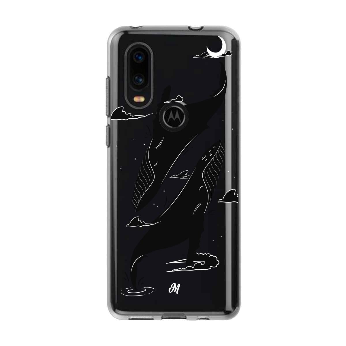 Cases para Motorola P40 Canto de ballena azul - Mandala Cases
