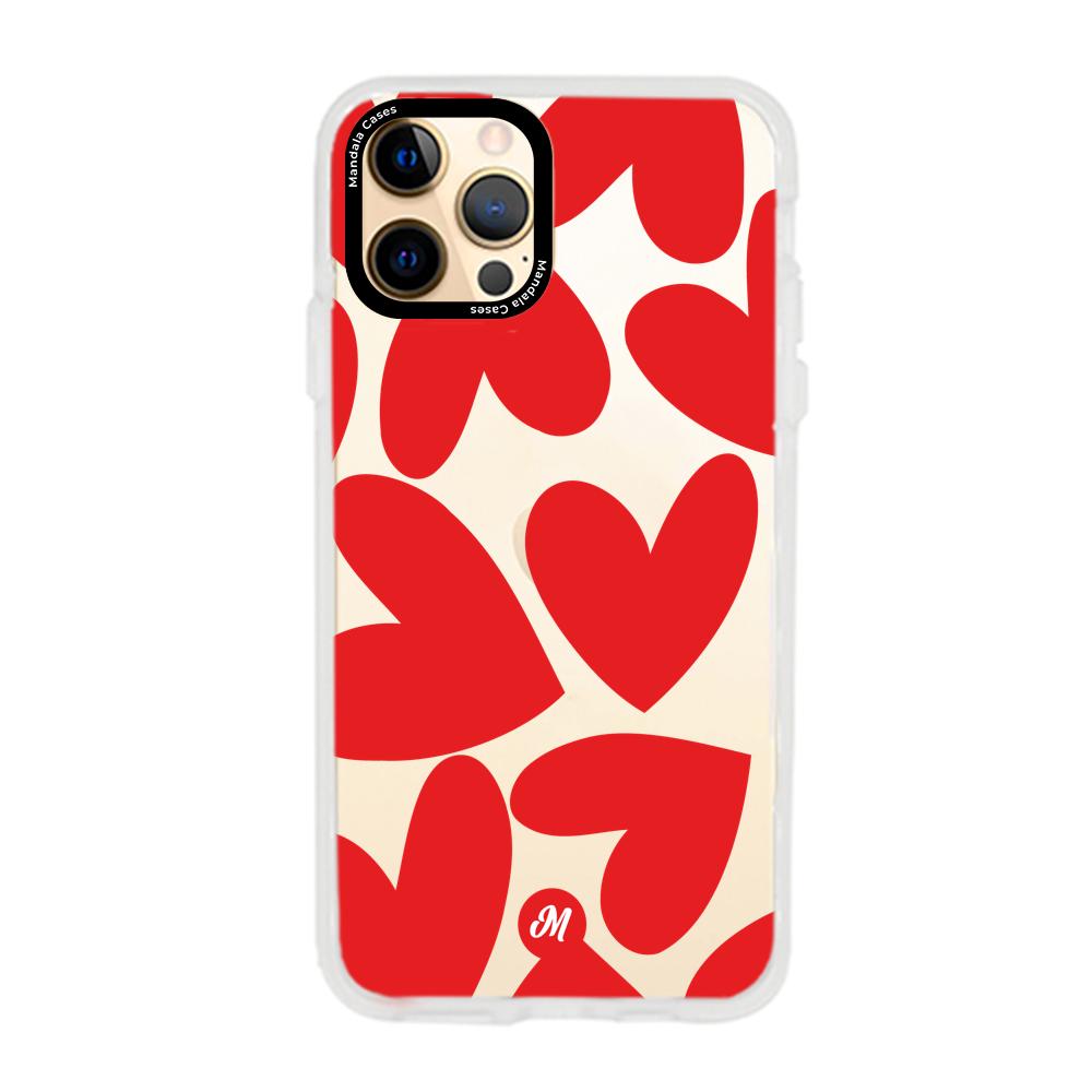 Cases para iphone 12 pro max Red heart transparente - Mandala Cases