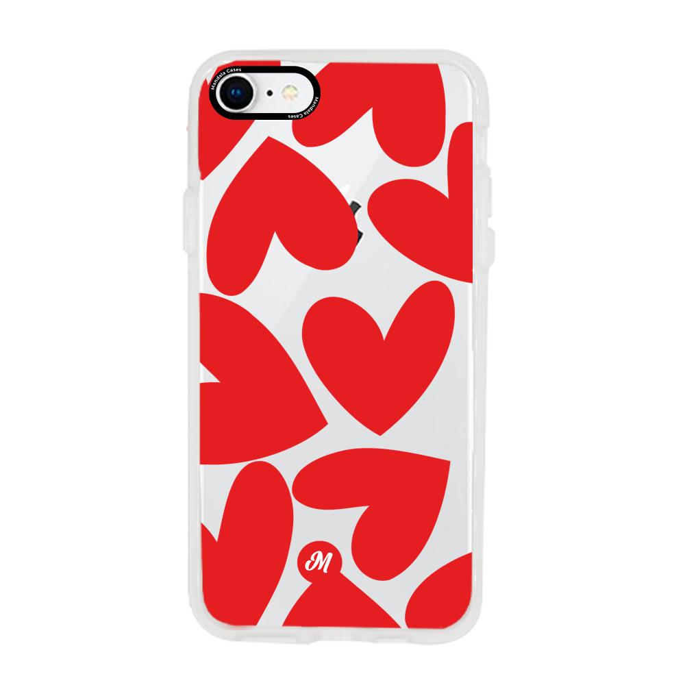 Cases para iphone 7 Red heart transparente - Mandala Cases