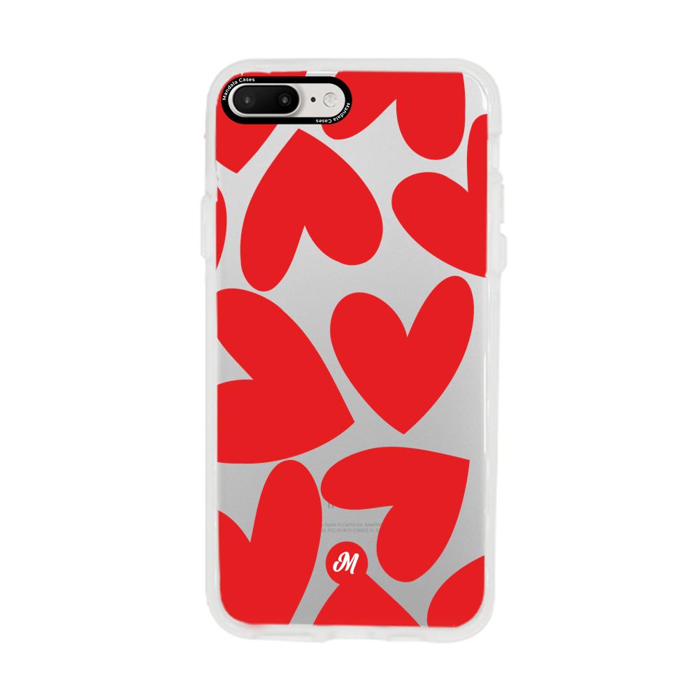 Cases para iphone 7 plus Red heart transparente - Mandala Cases