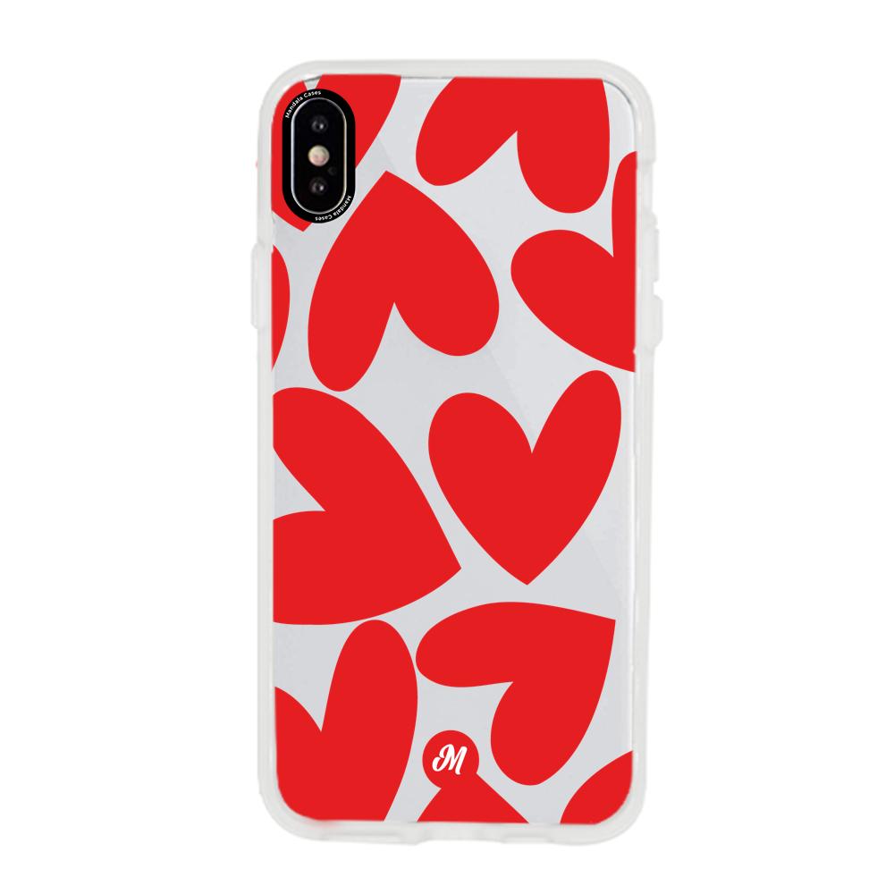 Cases para iphone x Red heart transparente - Mandala Cases