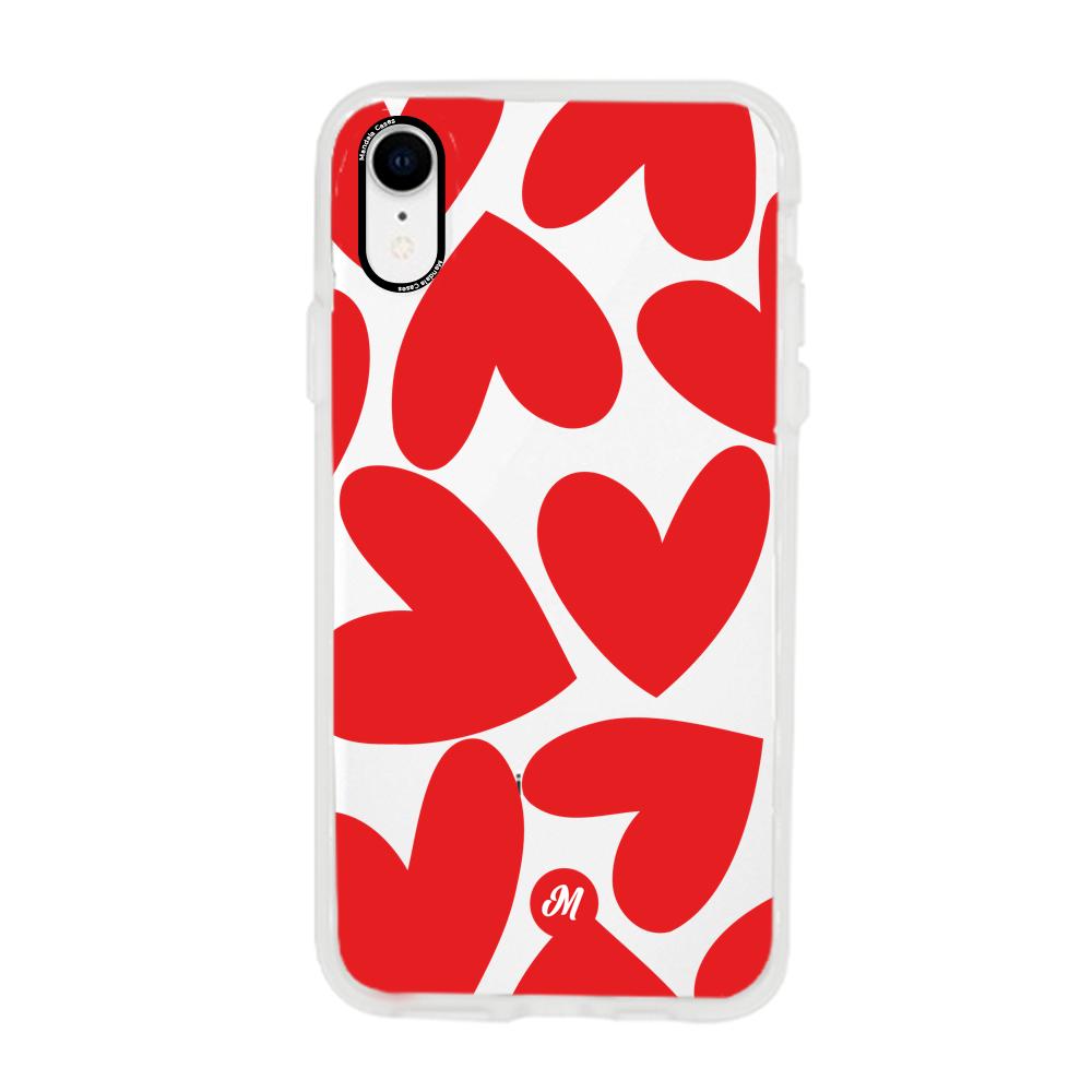 Cases para iphone xr Red heart transparente - Mandala Cases