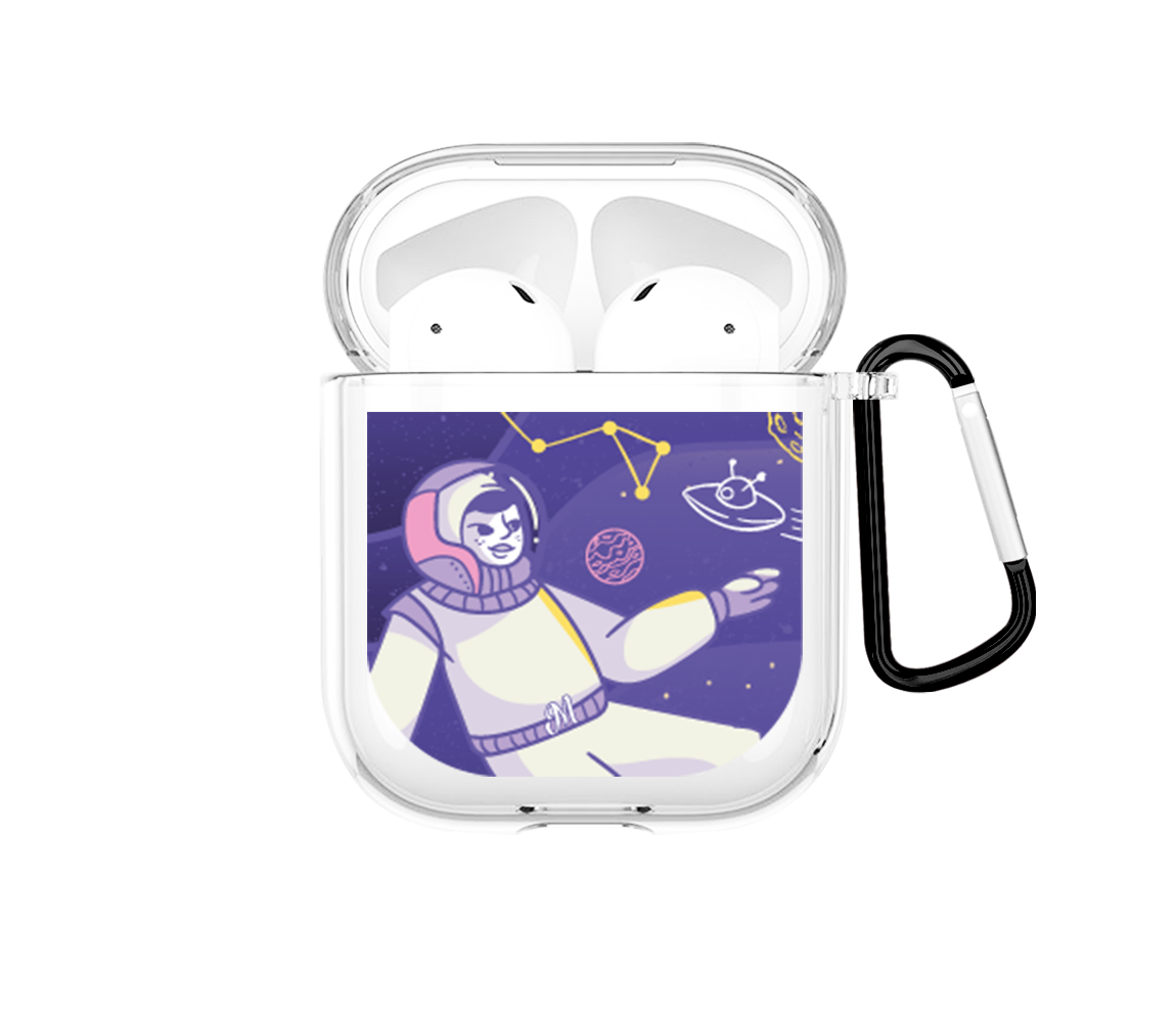 astronauta morado Airpods case Mandala Cases