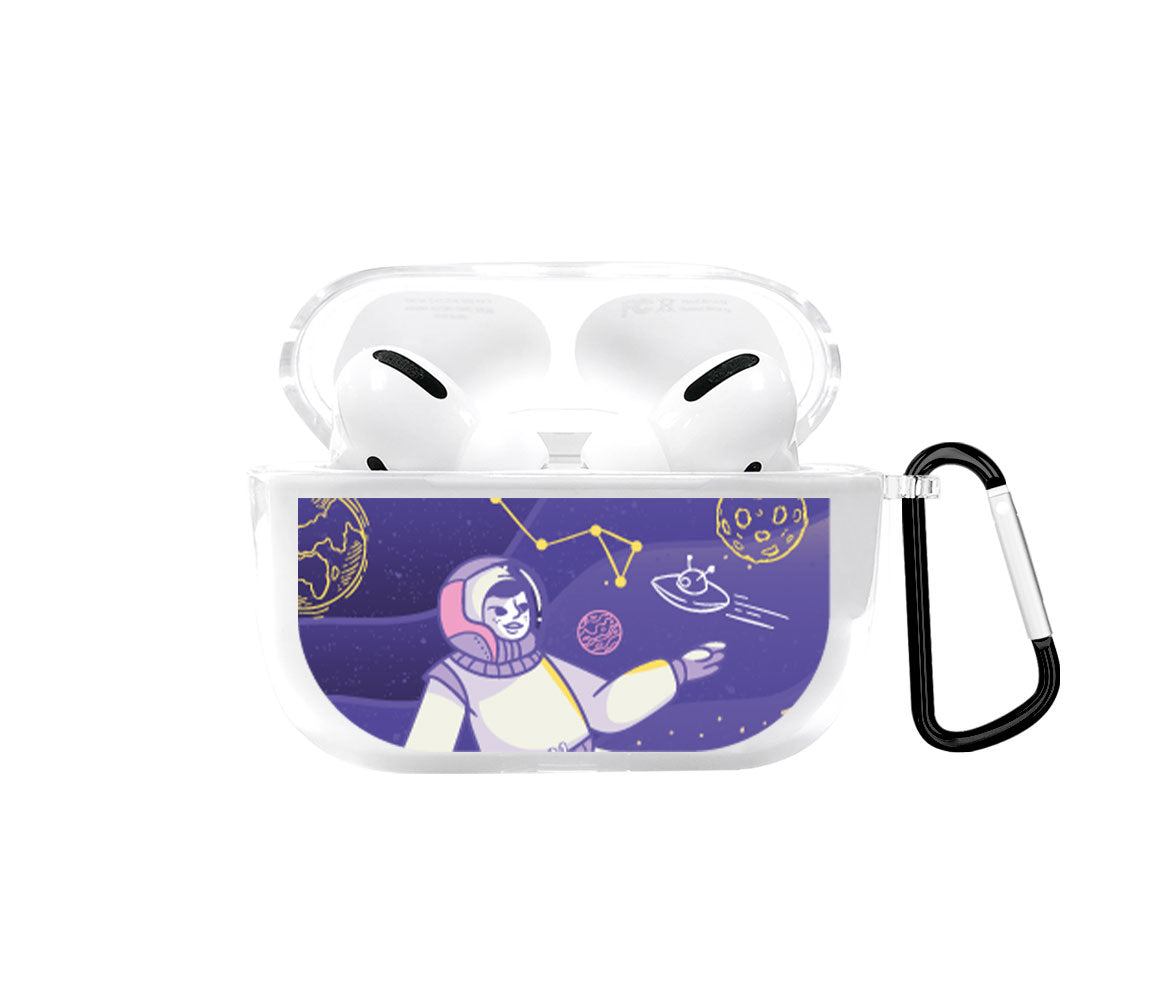 astronauta morado Airpods case - Mandala Cases
