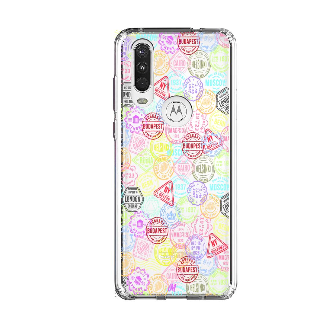 Case para Motorola One Action Sellos viajeros - Mandala Cases