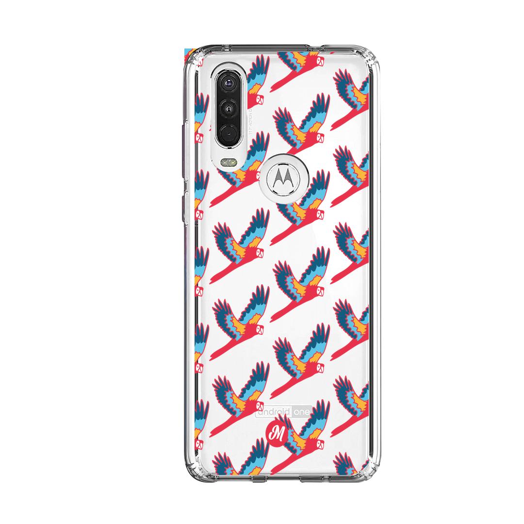 Cases para Motorola One Action Guacamayo escarlata - Mandala Cases