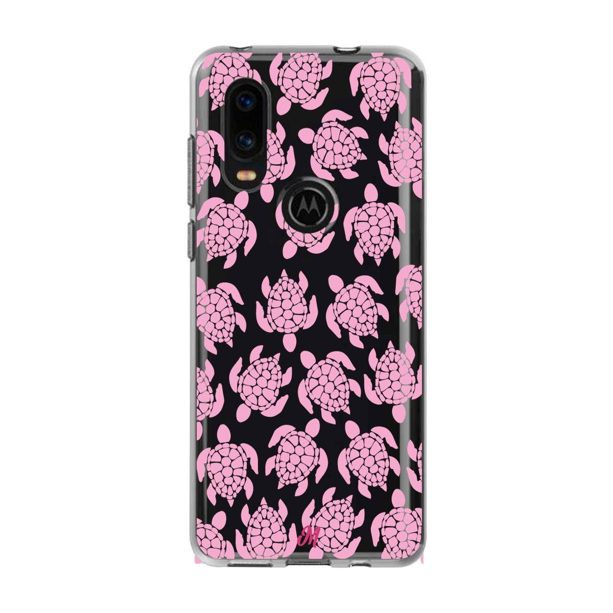 Case para Motorola P40 Tortugas rosa - Mandala Cases