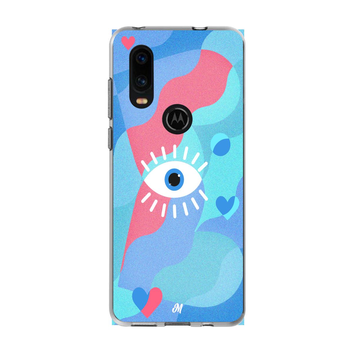 Case para Motorola P40 Amor azul - Mandala Cases