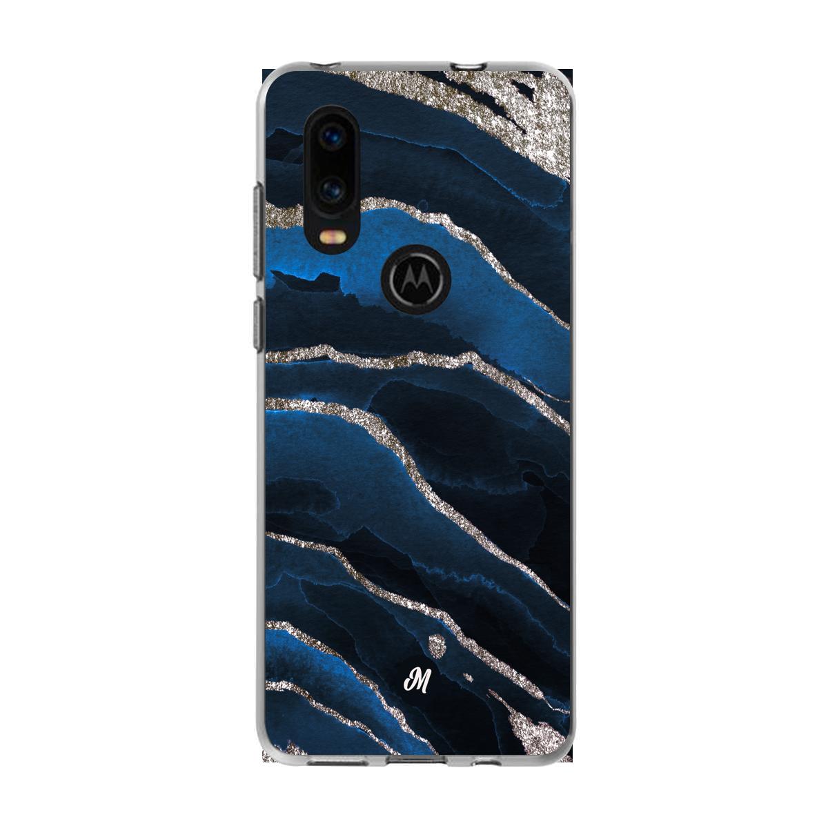 Cases para Motorola P40 Marble Blue - Mandala Cases