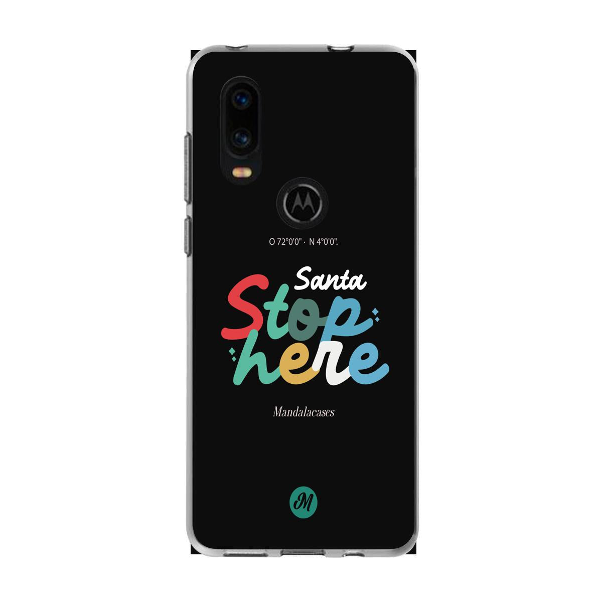 Cases para Motorola P40 Santa Stop here - Mandala Cases