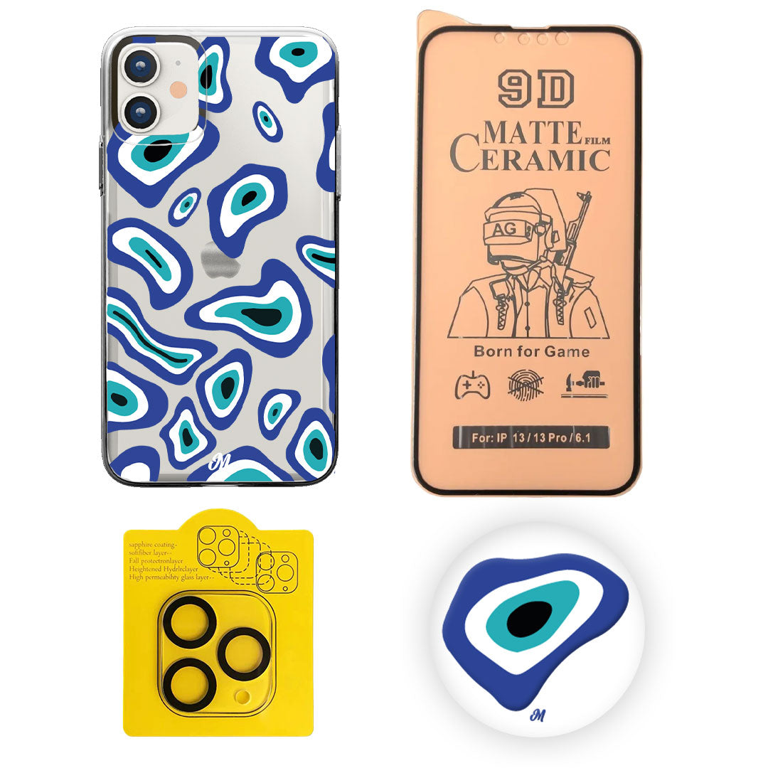Combo iPhone Funda OJOS TURCOS - Mandala Cases