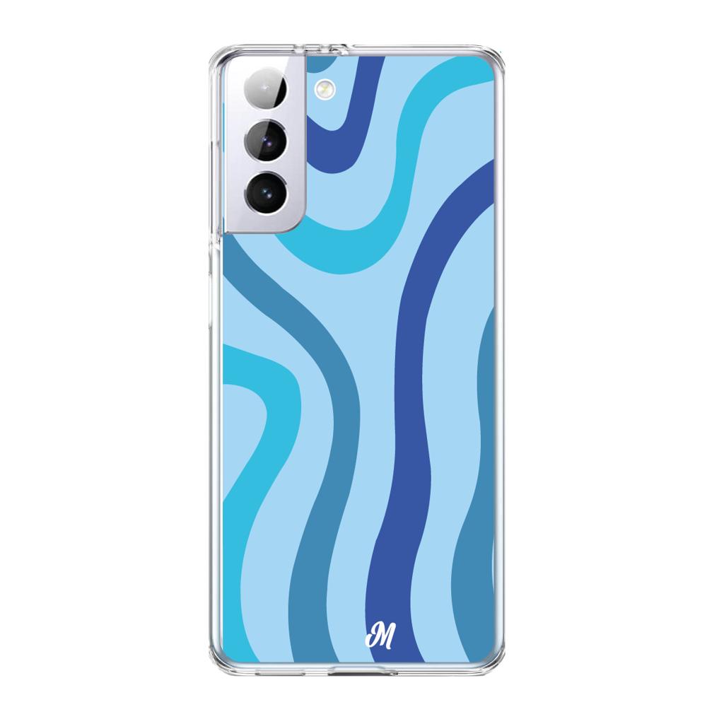 Case para Samsung S21 Plus Líneas Azules - Mandala Cases