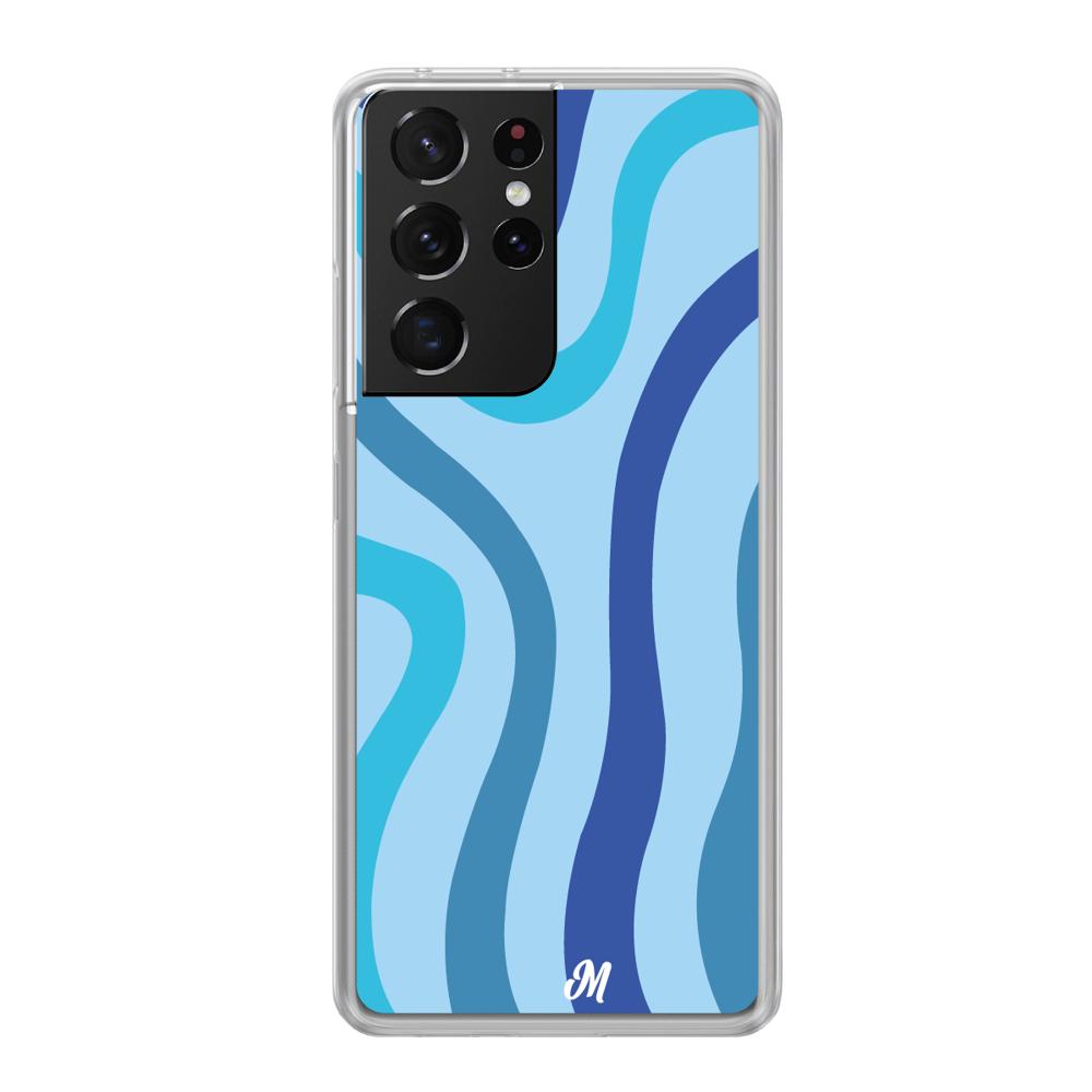 Case para Samsung S21 Ultra Líneas Azules - Mandala Cases