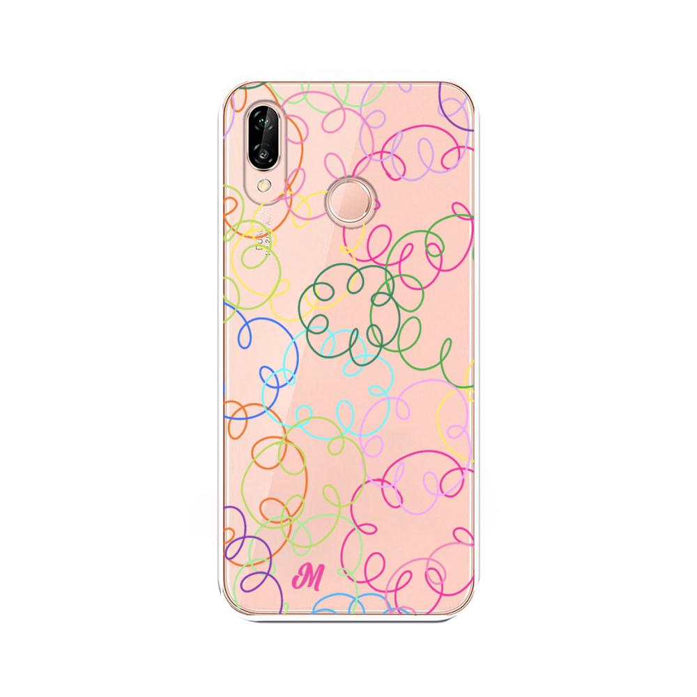 Case para Huawei P20 Lite Curly lines - Mandala Cases
