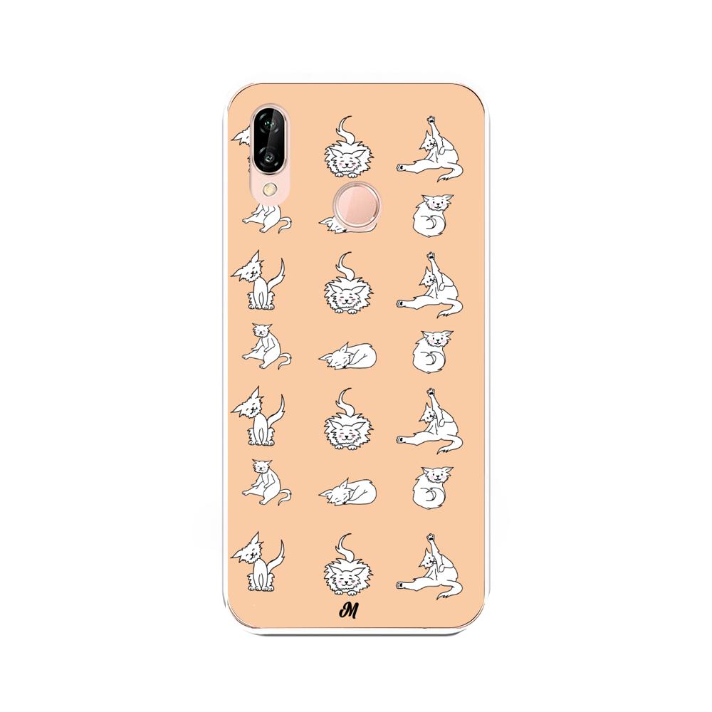 Case para Huawei P20 Lite Yoga gatuna - Mandala Cases