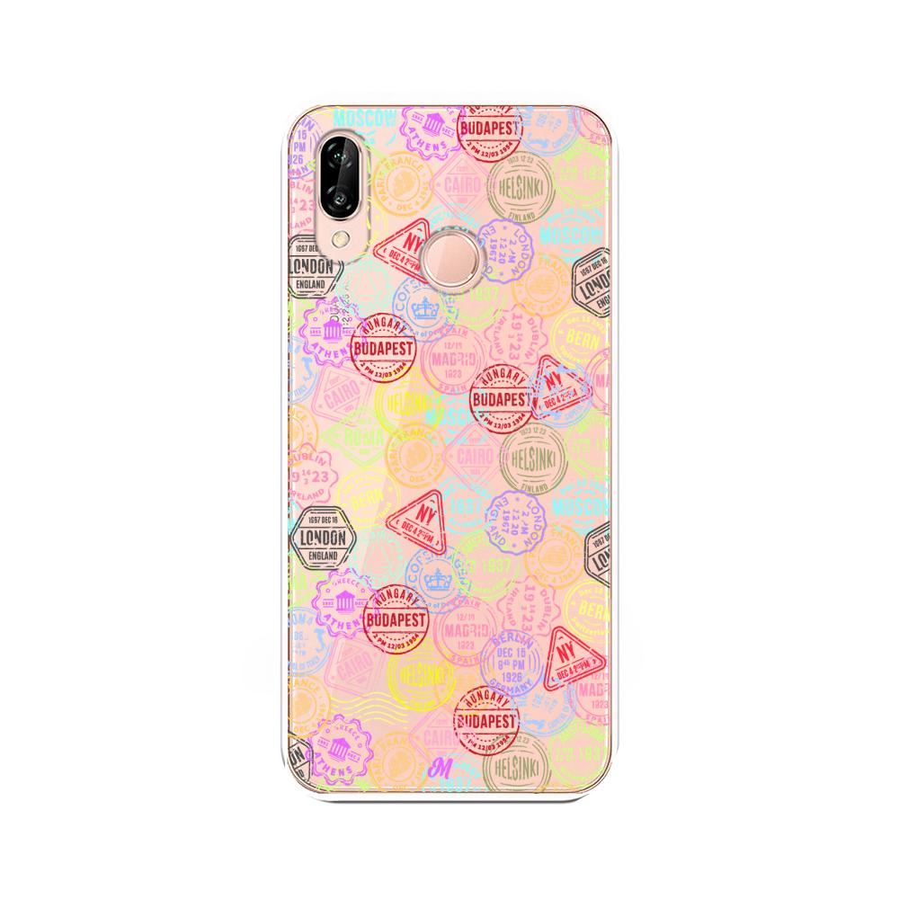 Case para Huawei P20 Lite Sellos viajeros - Mandala Cases