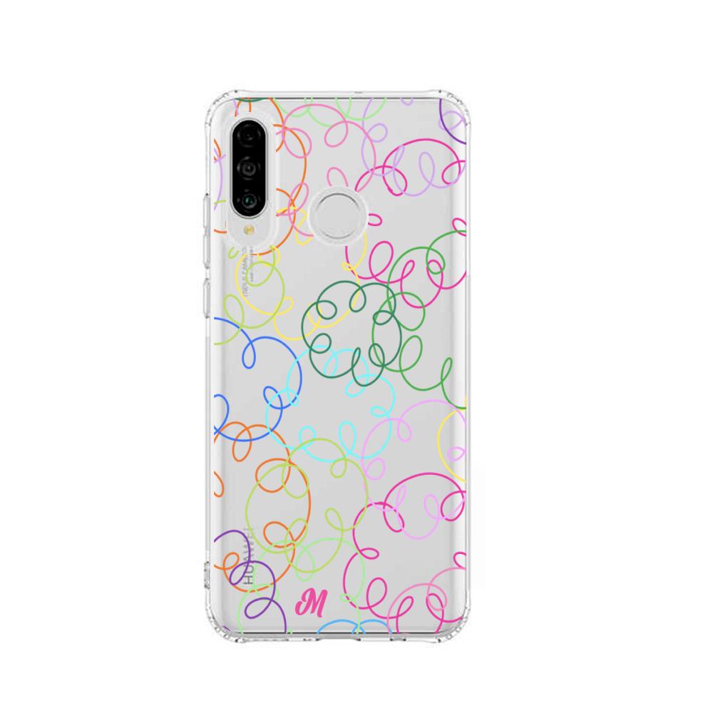 Case para Huawei P30 lite Curly lines - Mandala Cases