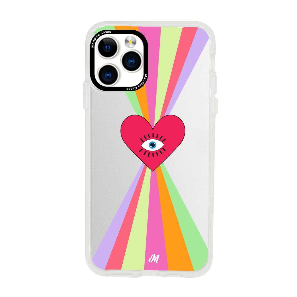 Case para iphone 11 pro max Corazon arcoiris - Mandala Cases