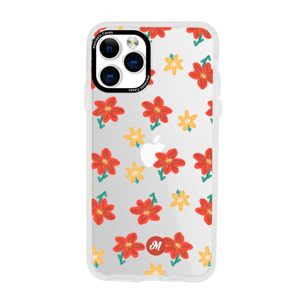 Cases para iphone 11 pro max RED FLOWERS - Mandala Cases
