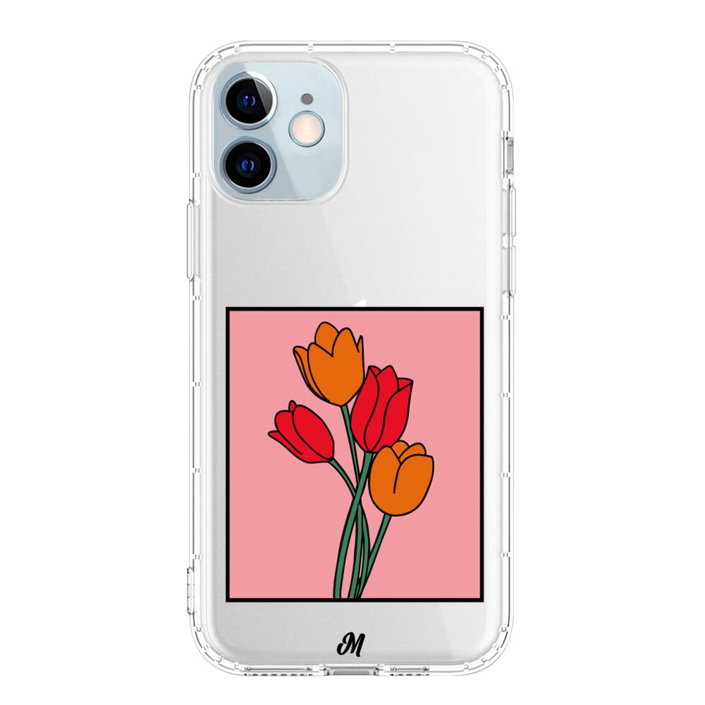 Case para iphone 12 Mini Tulipanes de amor - Mandala Cases