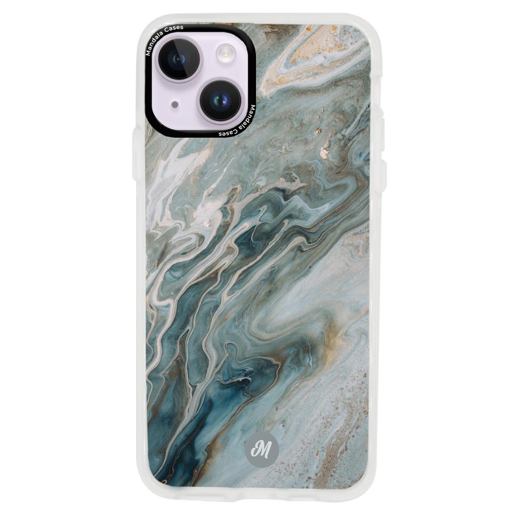 Cases para iphone 14 plus liquid marble gray - Mandala Cases