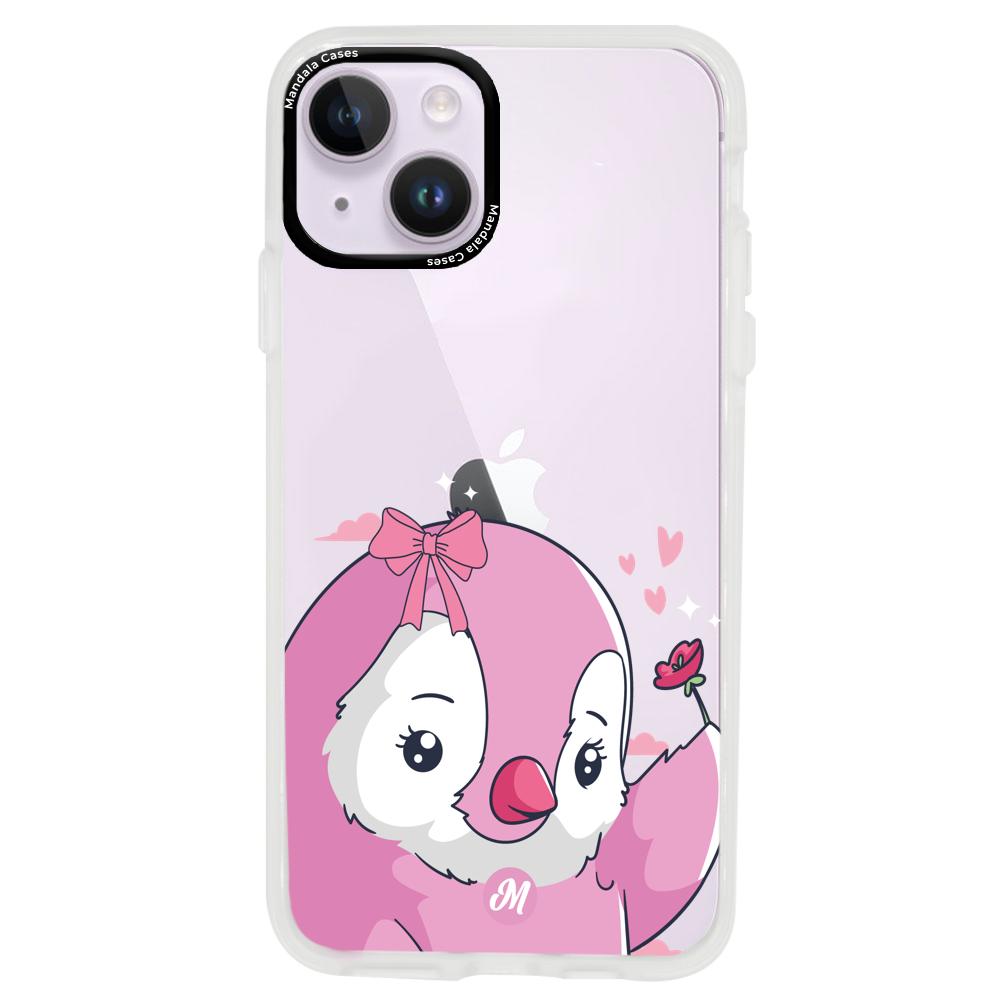 Cases para iphone 14 plus Pingüino Coquette - Mandala Cases