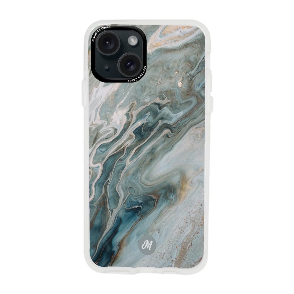 Cases para iphone 15 plus  liquid marble gray - Mandala Cases