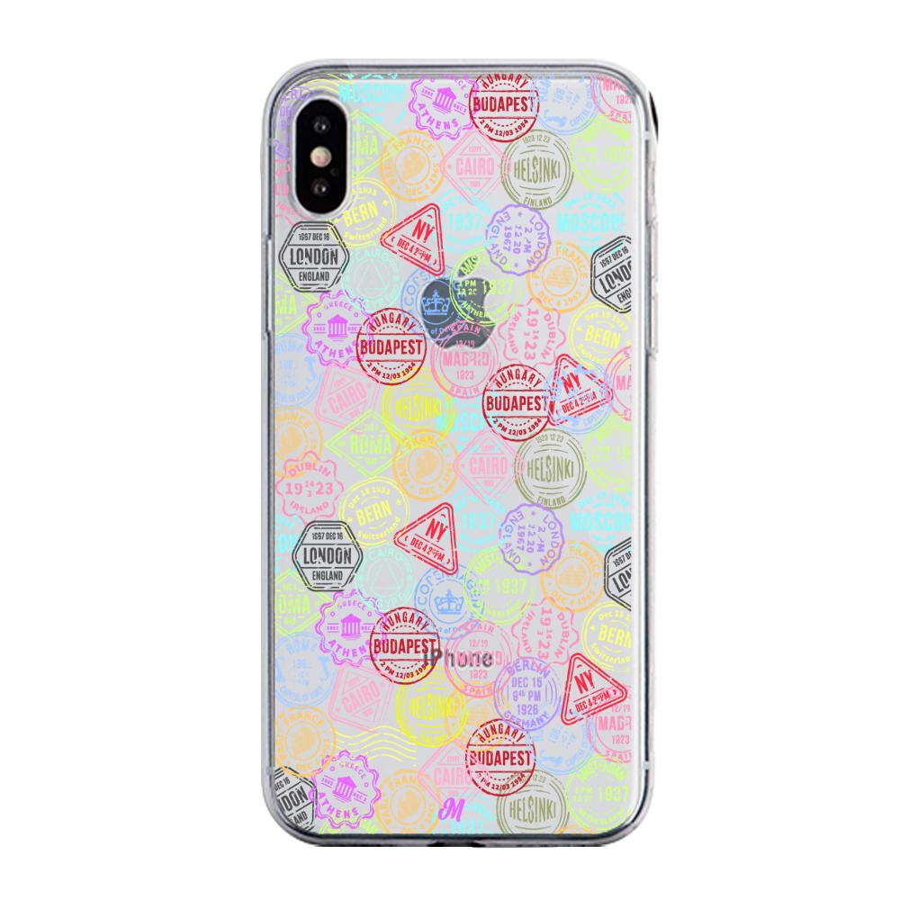 Case para iphone xs max Sellos viajeros - Mandala Cases