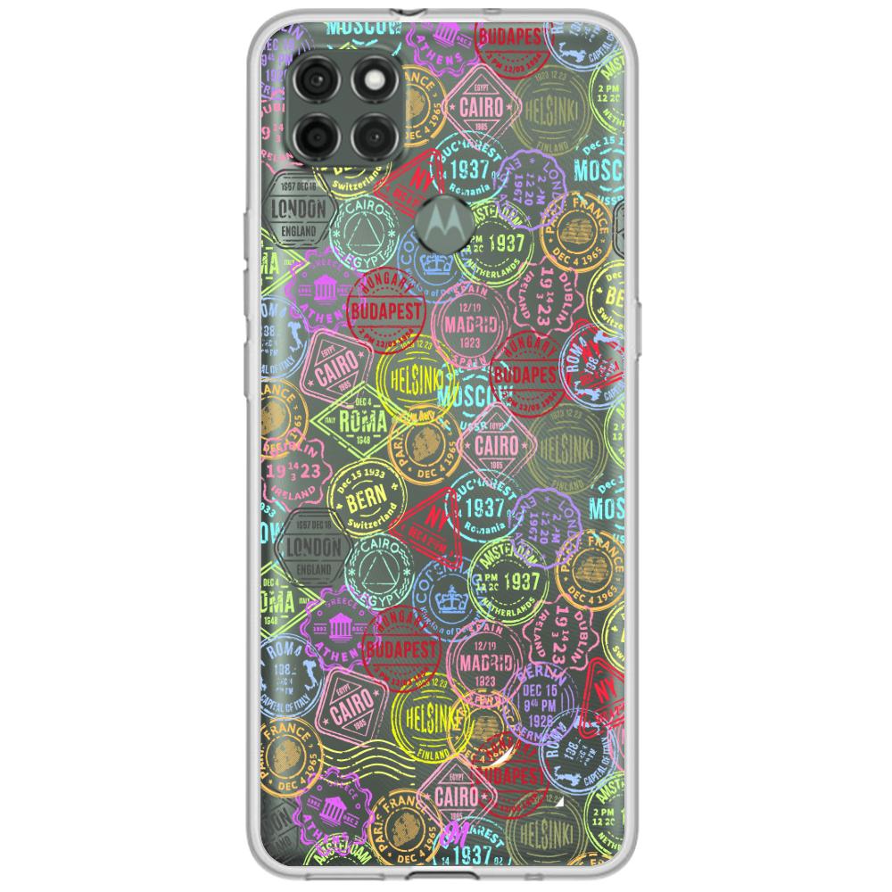 Case para Motorola G9 power Sellos viajeros - Mandala Cases