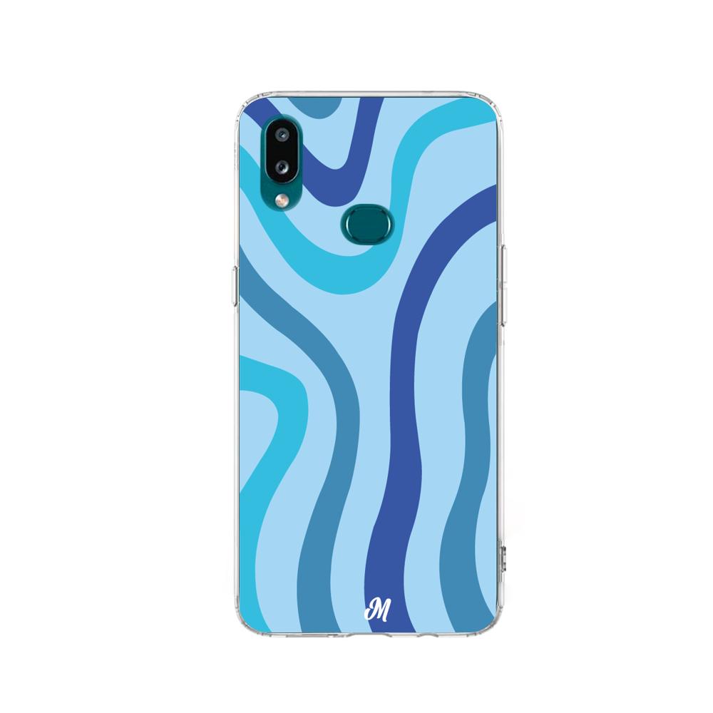 Case para Samsung a10s Líneas Azules - Mandala Cases