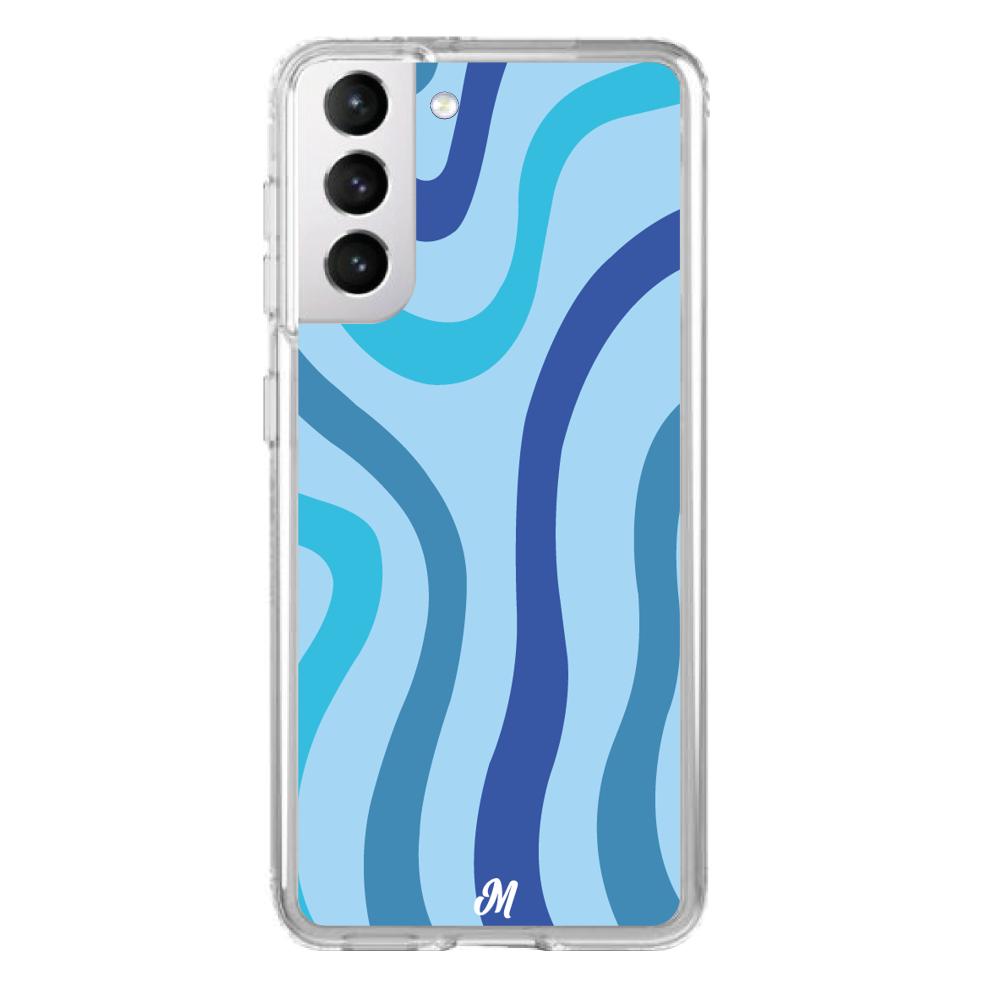 Case para Samsung S21 Líneas Azules - Mandala Cases