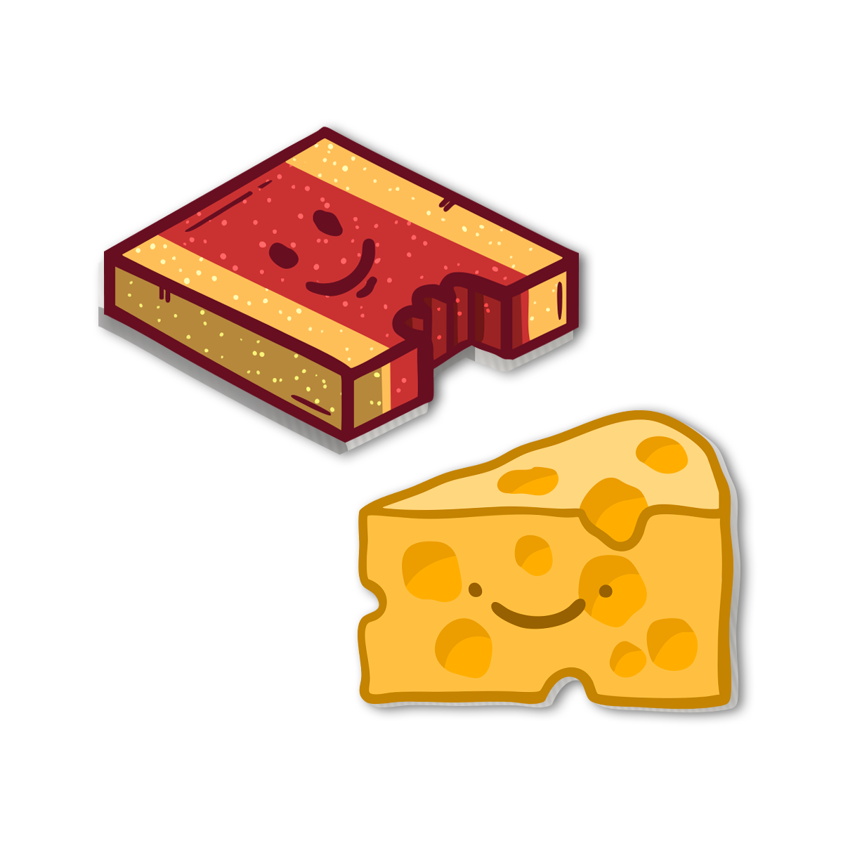 Queso y bocadillo Sticky-charm - Mandala Cases 