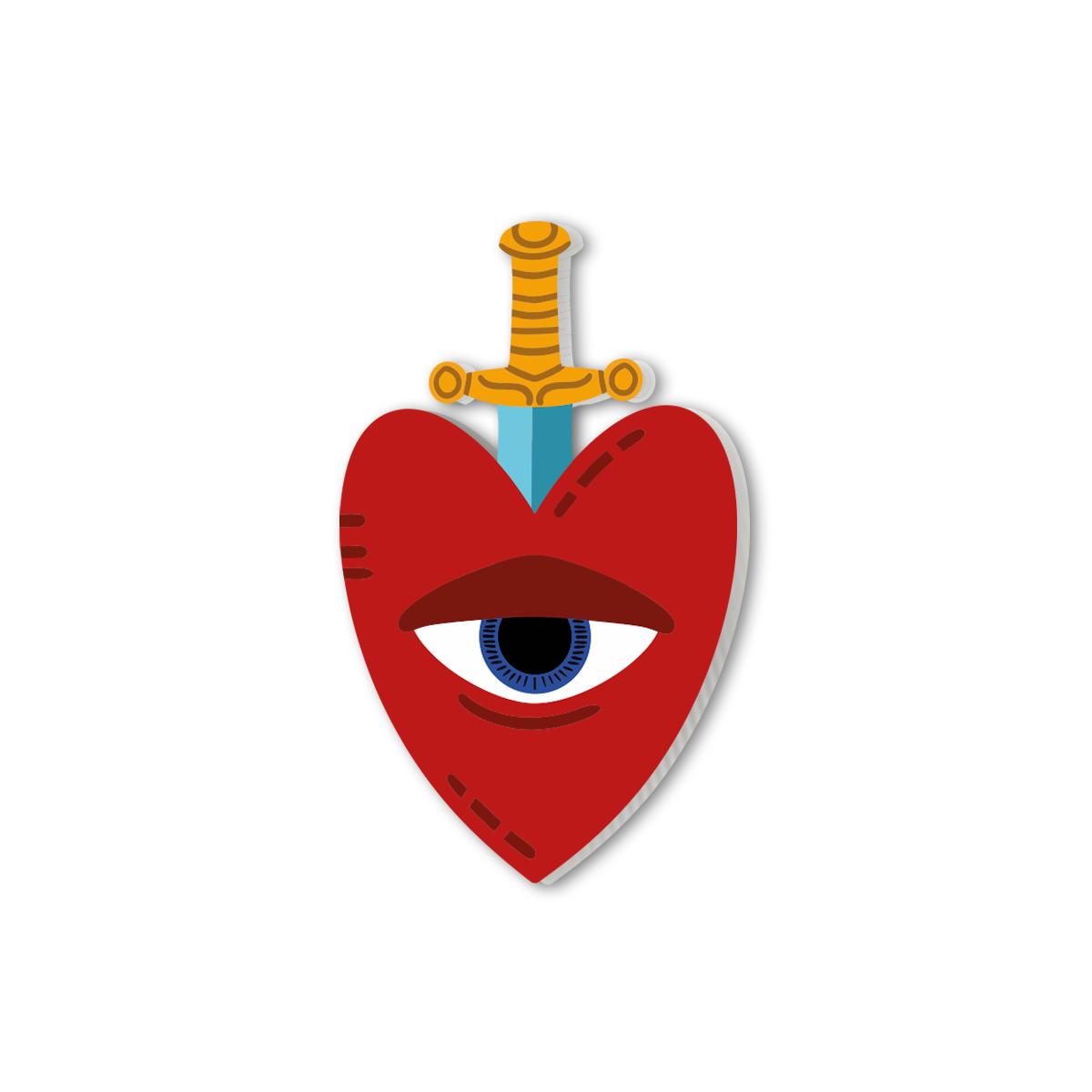 Corazon y espada Sticky-charm - Mandala Cases 