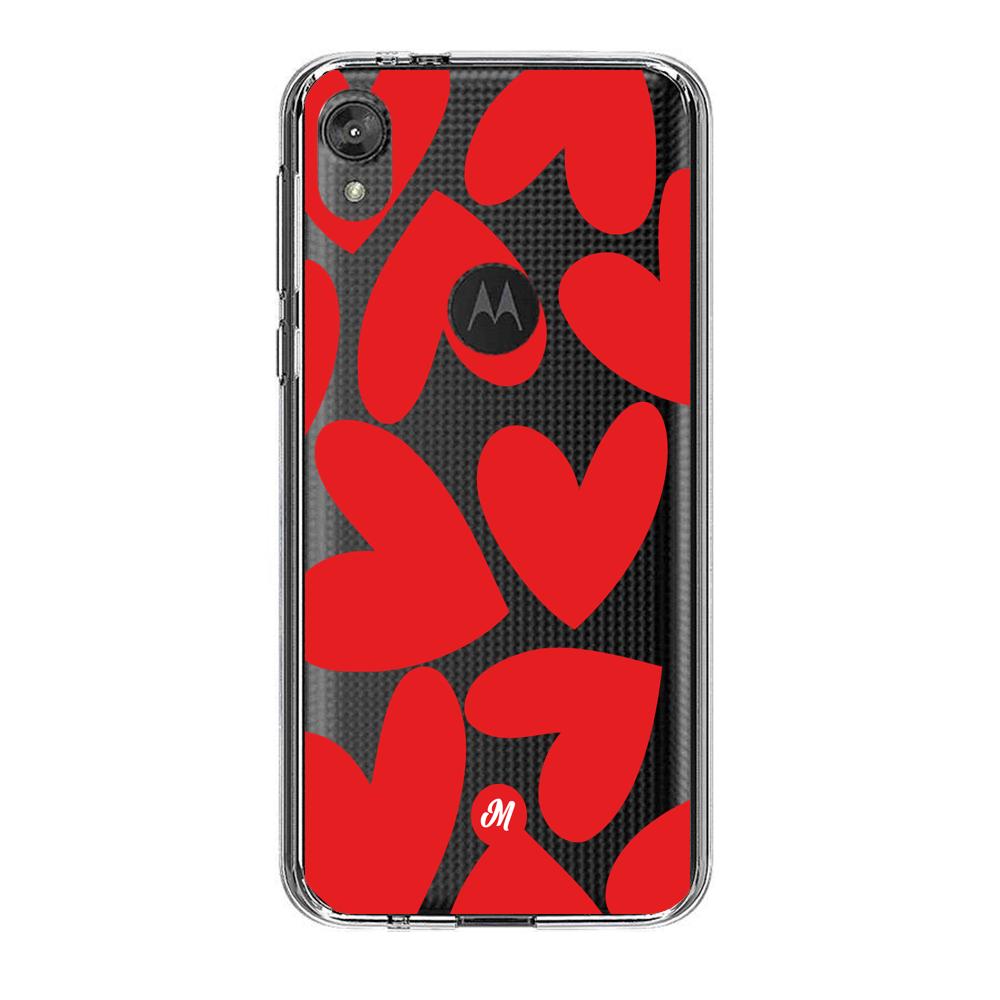 Cases para Motorola E6 play Red heart transparente - Mandala Cases