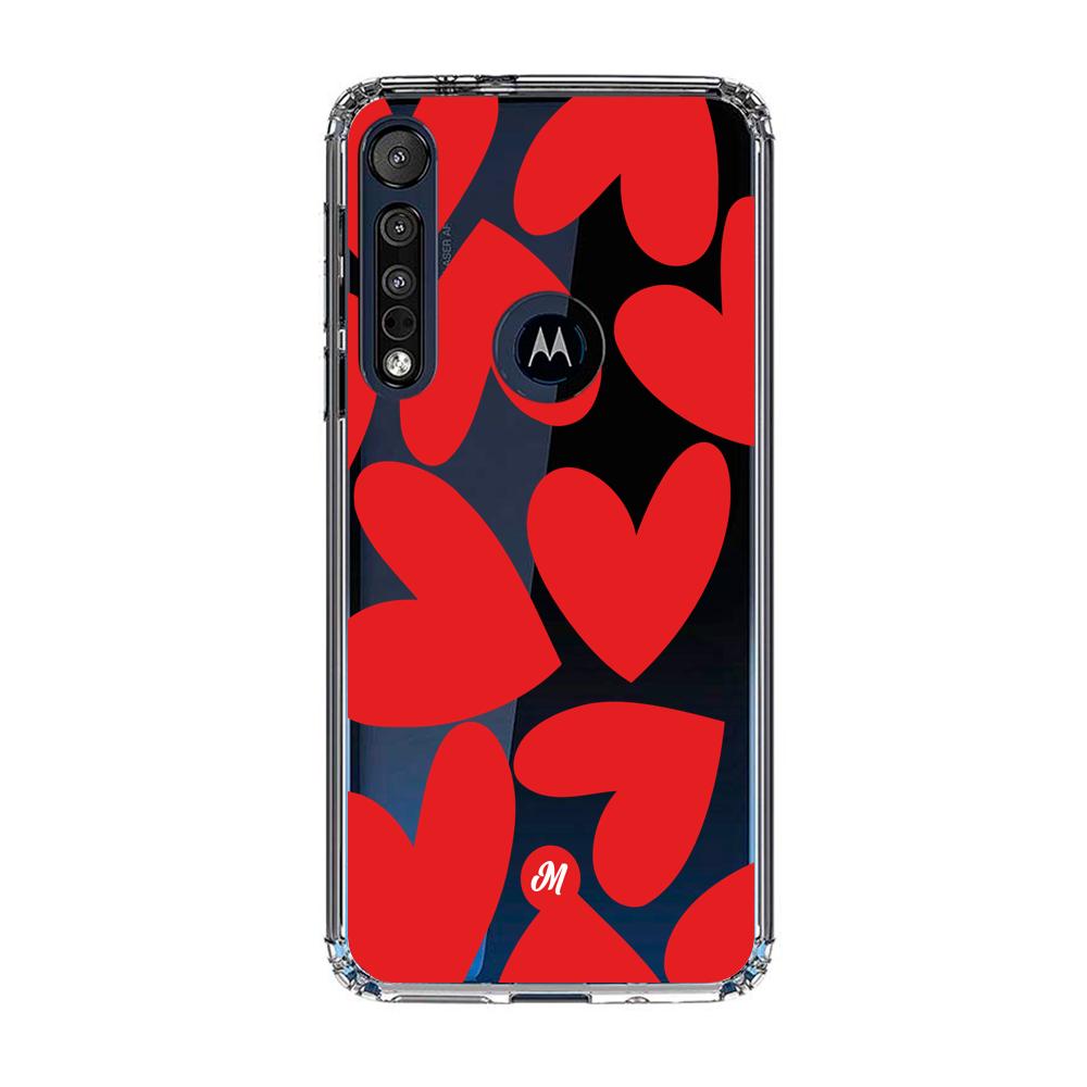 Cases para Motorola G8 play Red heart transparente - Mandala Cases