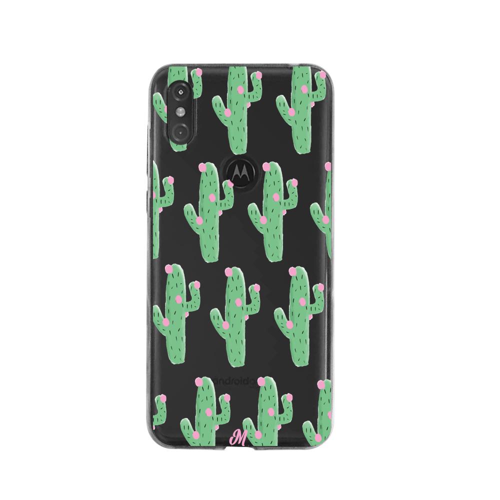 Case para Moto One Cactus Con Flor Rosa  - Mandala Cases