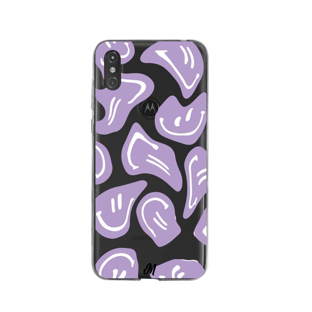 Case para Moto One Happy Face Morado-  - Mandala Cases