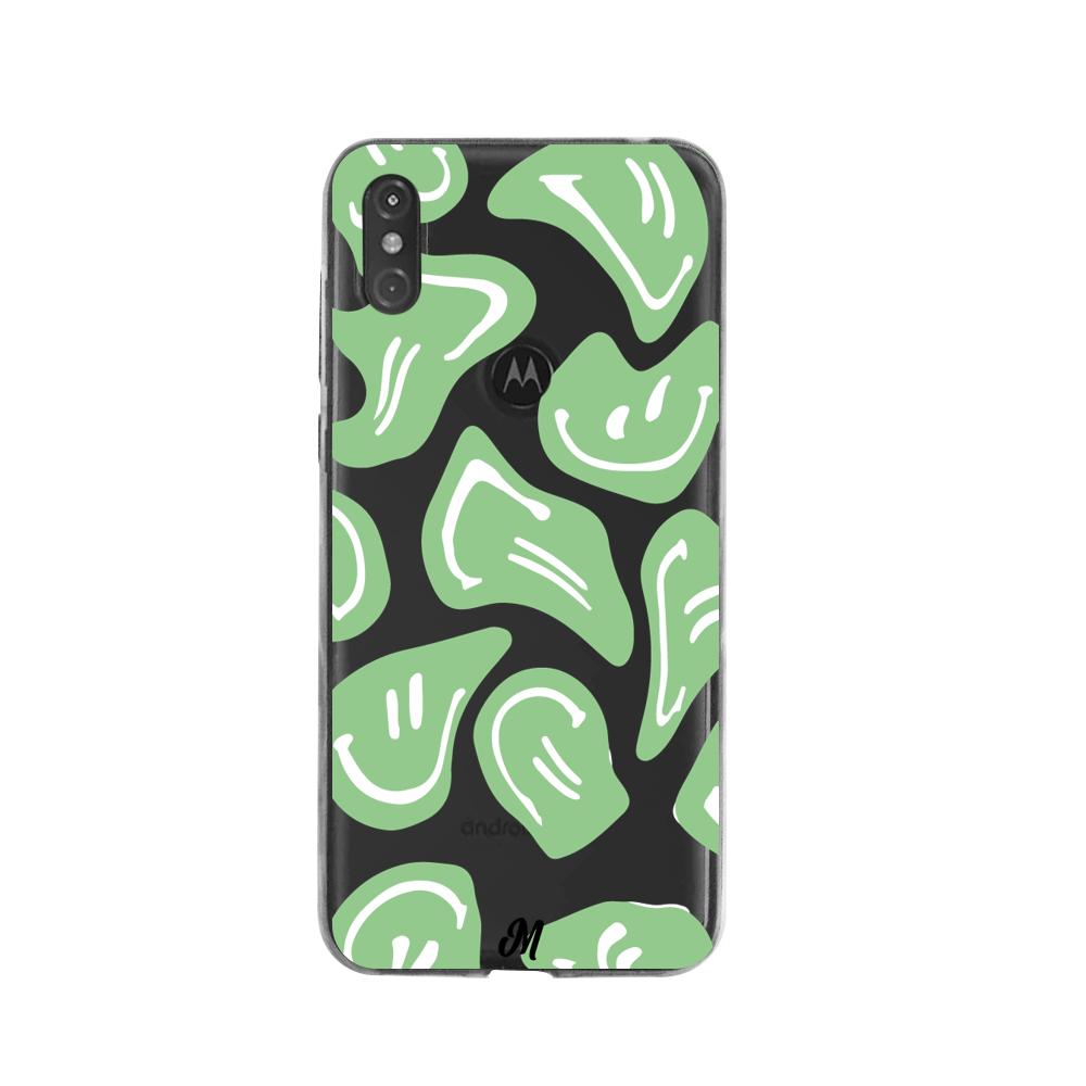 Case para Moto One Happy Face Verde-  - Mandala Cases