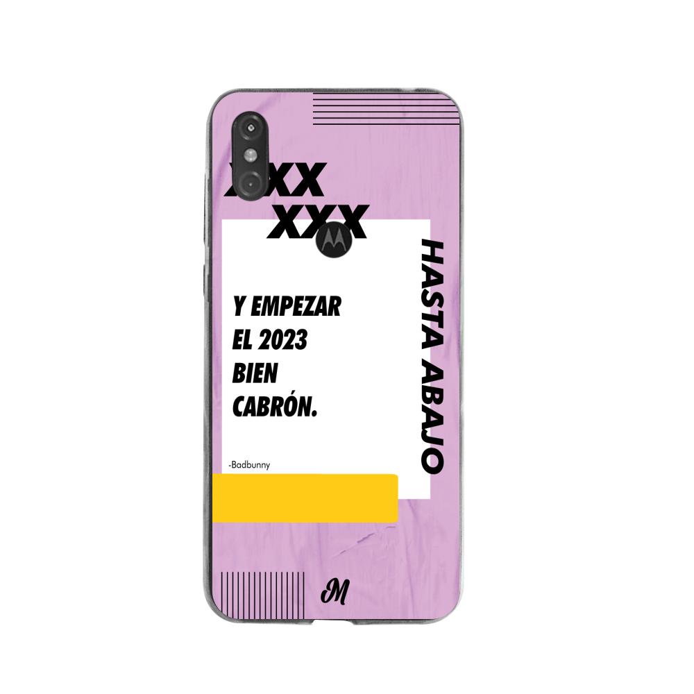 Case para Moto One Y empezar el 2023 morado - Mandala Cases