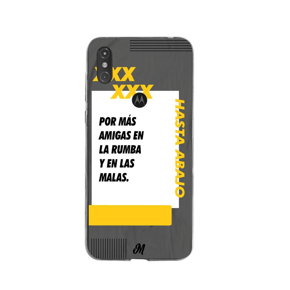 Case para Moto One Por mas amigas en la rumba negro - Mandala Cases