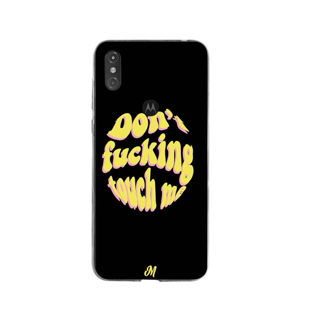 Case para Moto One Don't fucking touch me amarillo - Mandala Cases