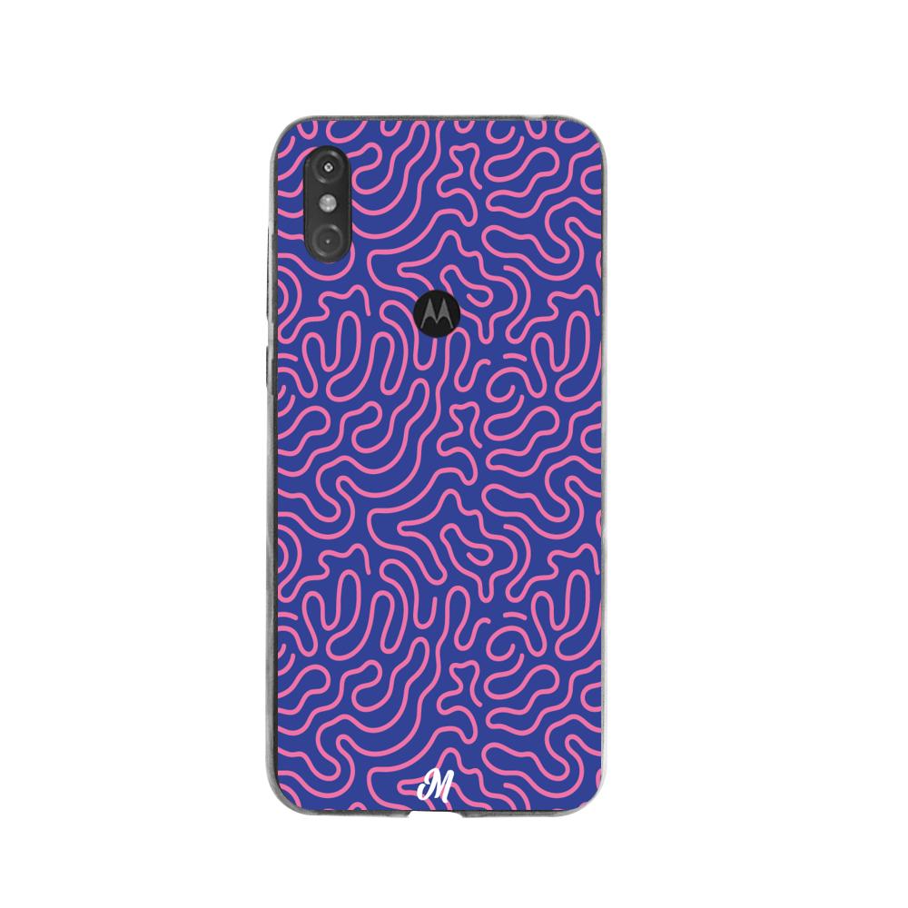 Case para Moto One Pink crazy lines - Mandala Cases