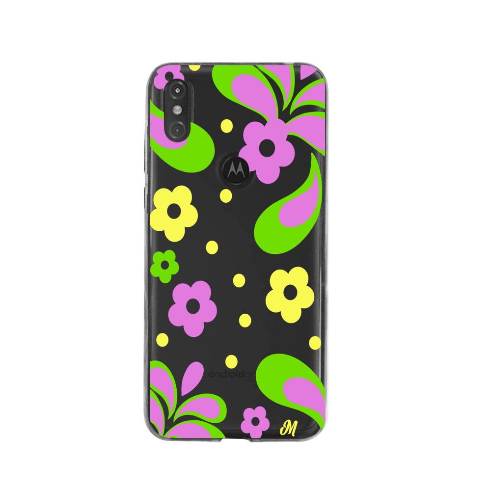 Case para Moto One Flores moradas aesthetic - Mandala Cases