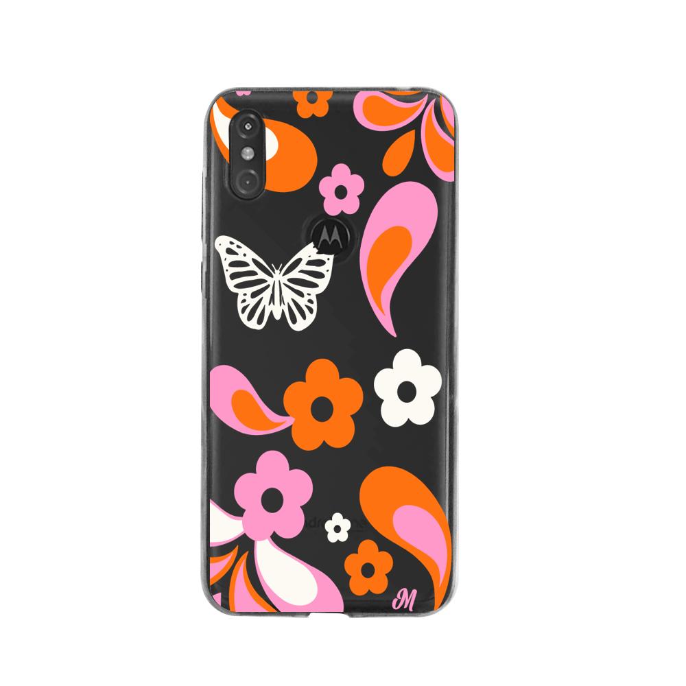 Case para Moto One Flores rojas aesthetic - Mandala Cases