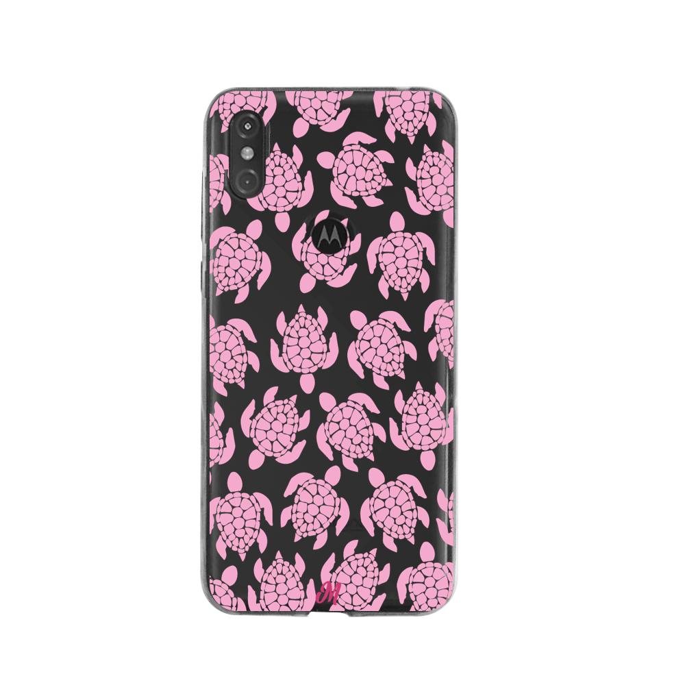 Case para Moto One Tortugas rosa - Mandala Cases