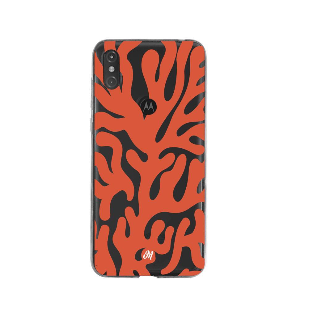 Cases para Moto One Coral textura - Mandala Cases