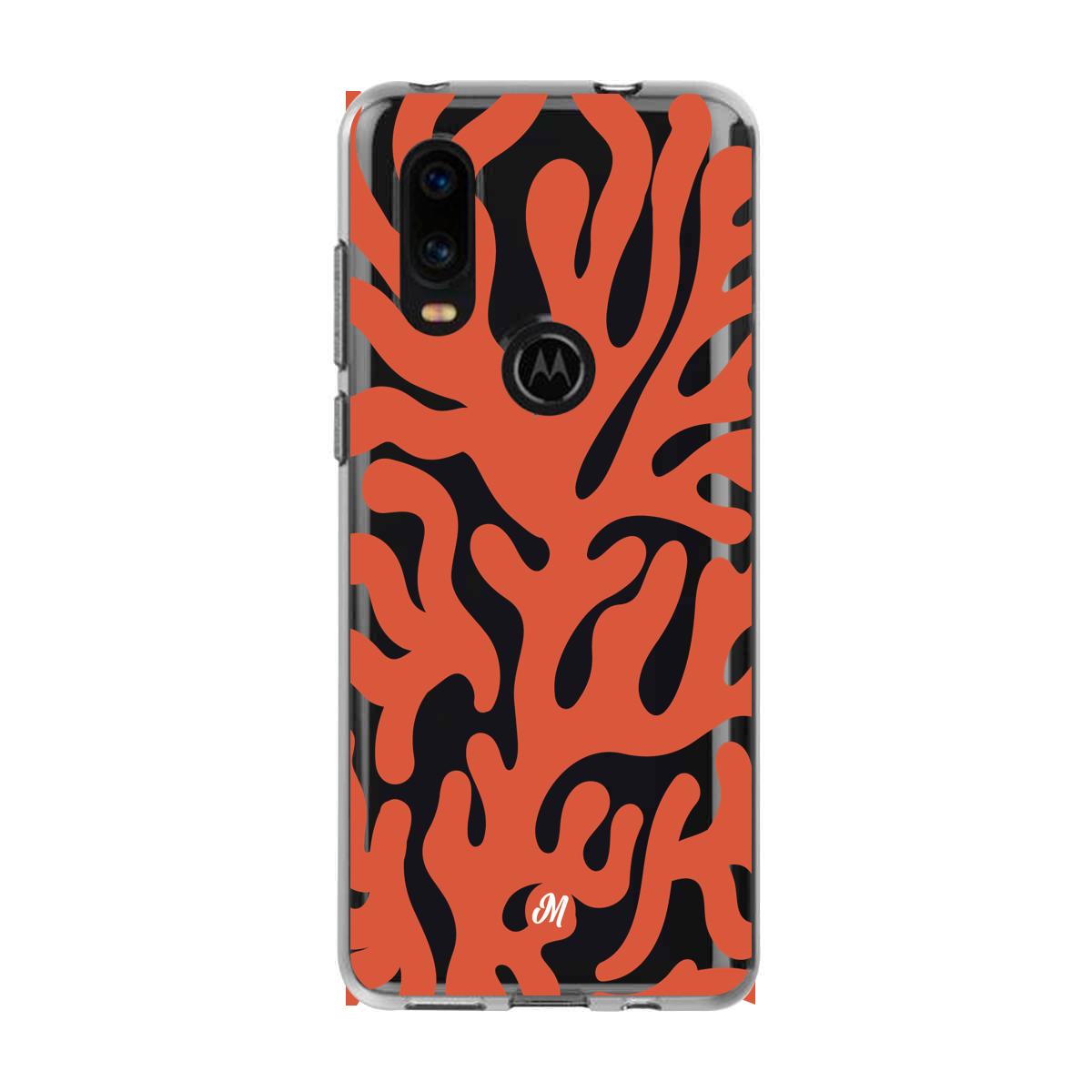 Cases para Motorola P40 Coral textura - Mandala Cases