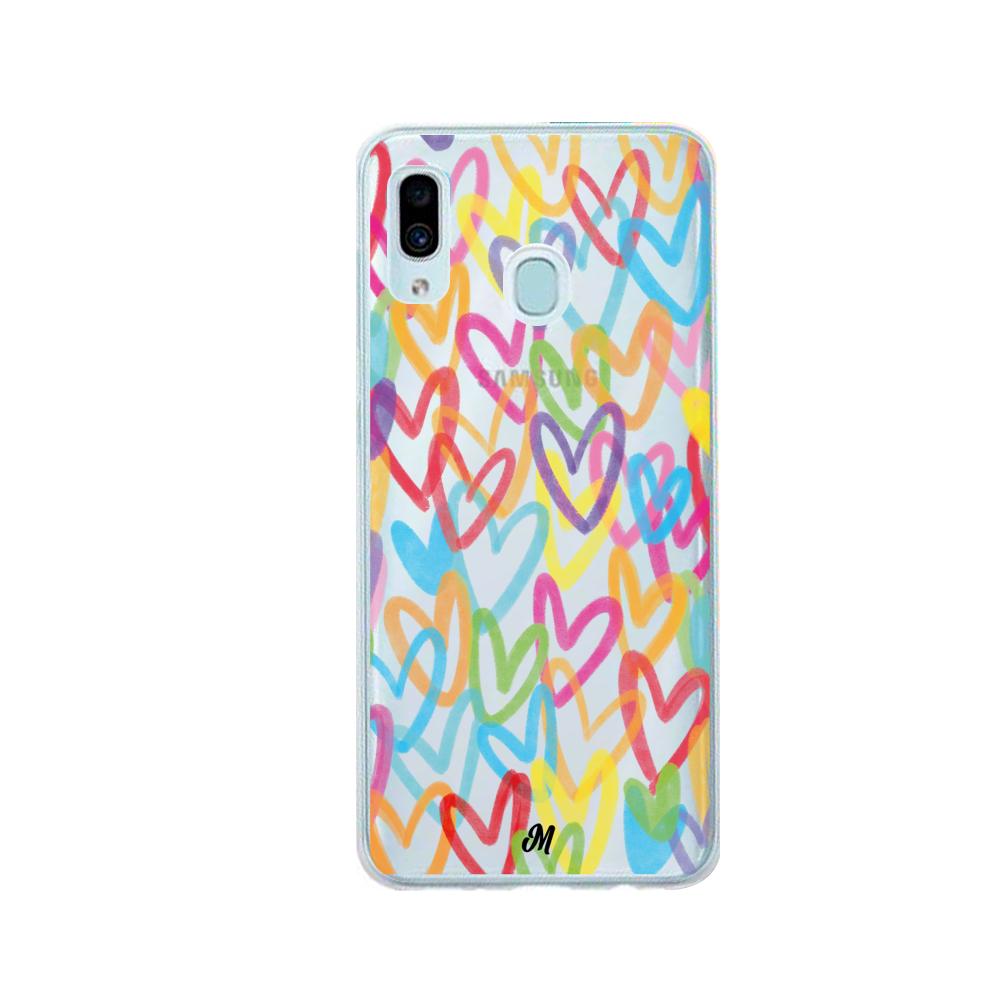 Case para Samsung A20 / A30 Corazones arcoíris - Mandala Cases